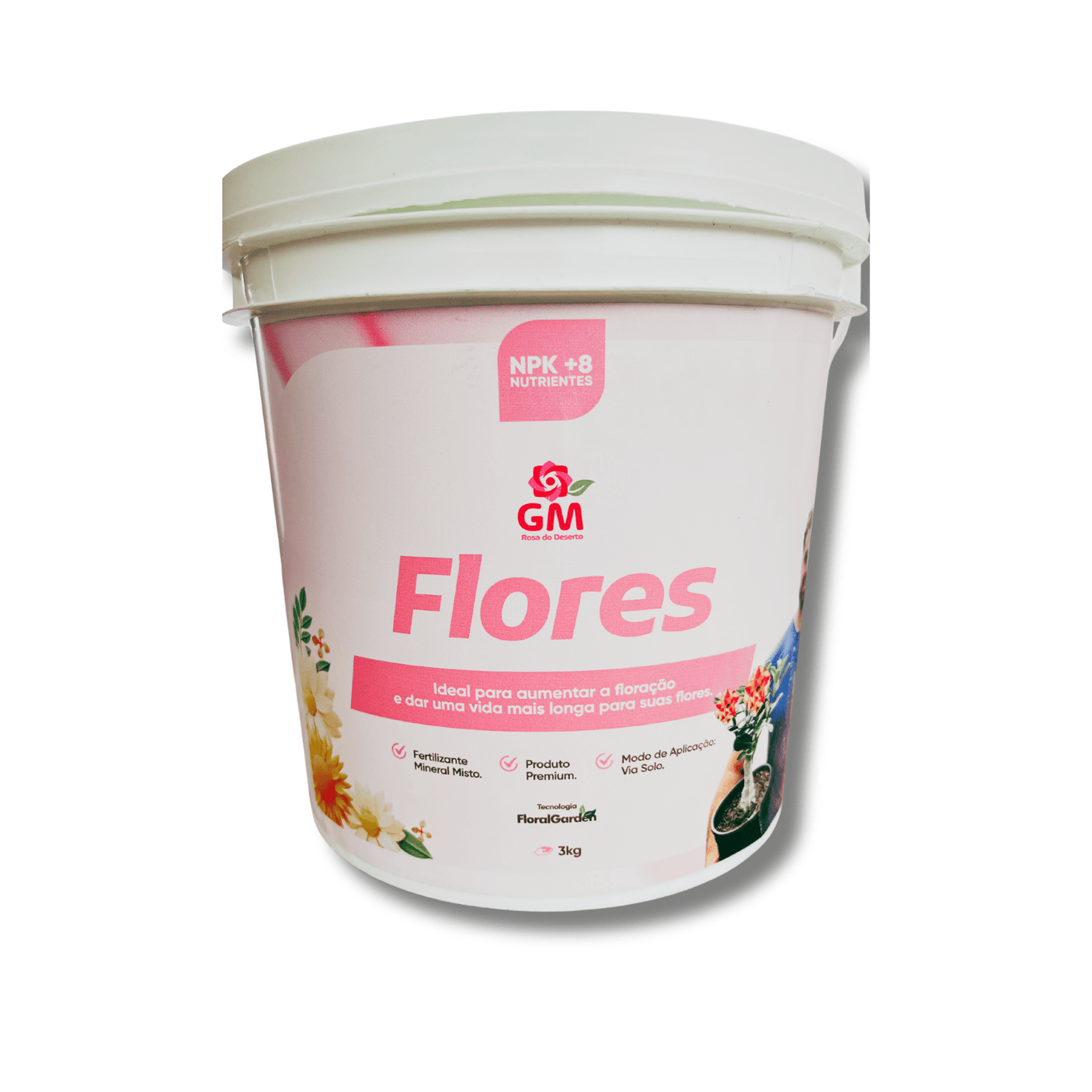 Fertilizante Mineral Misto - GM Flores NPK+8 - 3KG - Gm Rosa Do Deserto