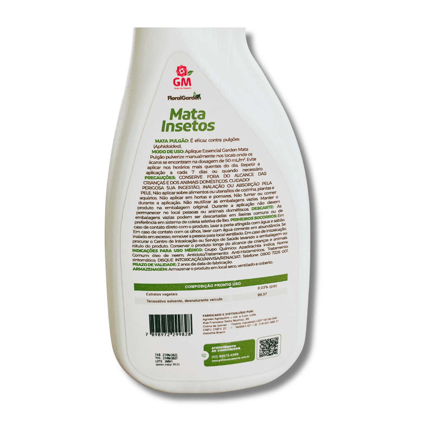 GM - Mata Pragas Orgânico 500ML - Gm Rosa Do Deserto